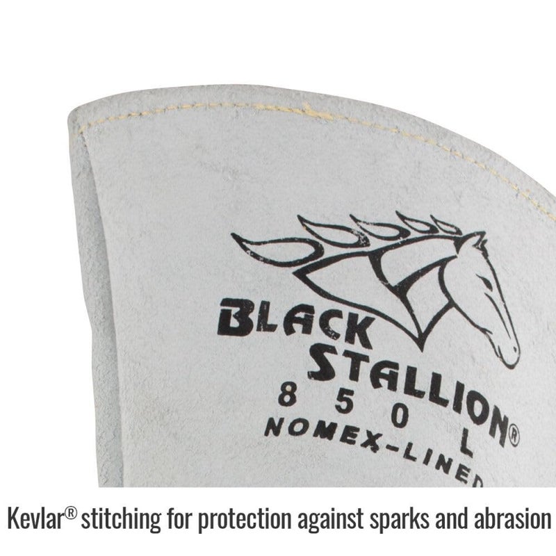 Black Stallion (850 Premium Grain Elkskin Stick Glove with Nomex Lined Back, Thumb Strap, Extra Thick, Kevlar Stitching, Flame and Abrasion Resistance, Large - Image 2